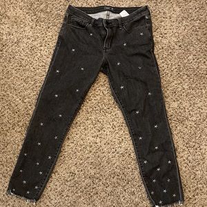 Abercrombie and Fitch stretch jeans with embroidered stars